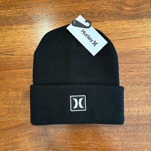 NWT Hurley Square Icon 2.0 Knit Cuff Beanie, Black